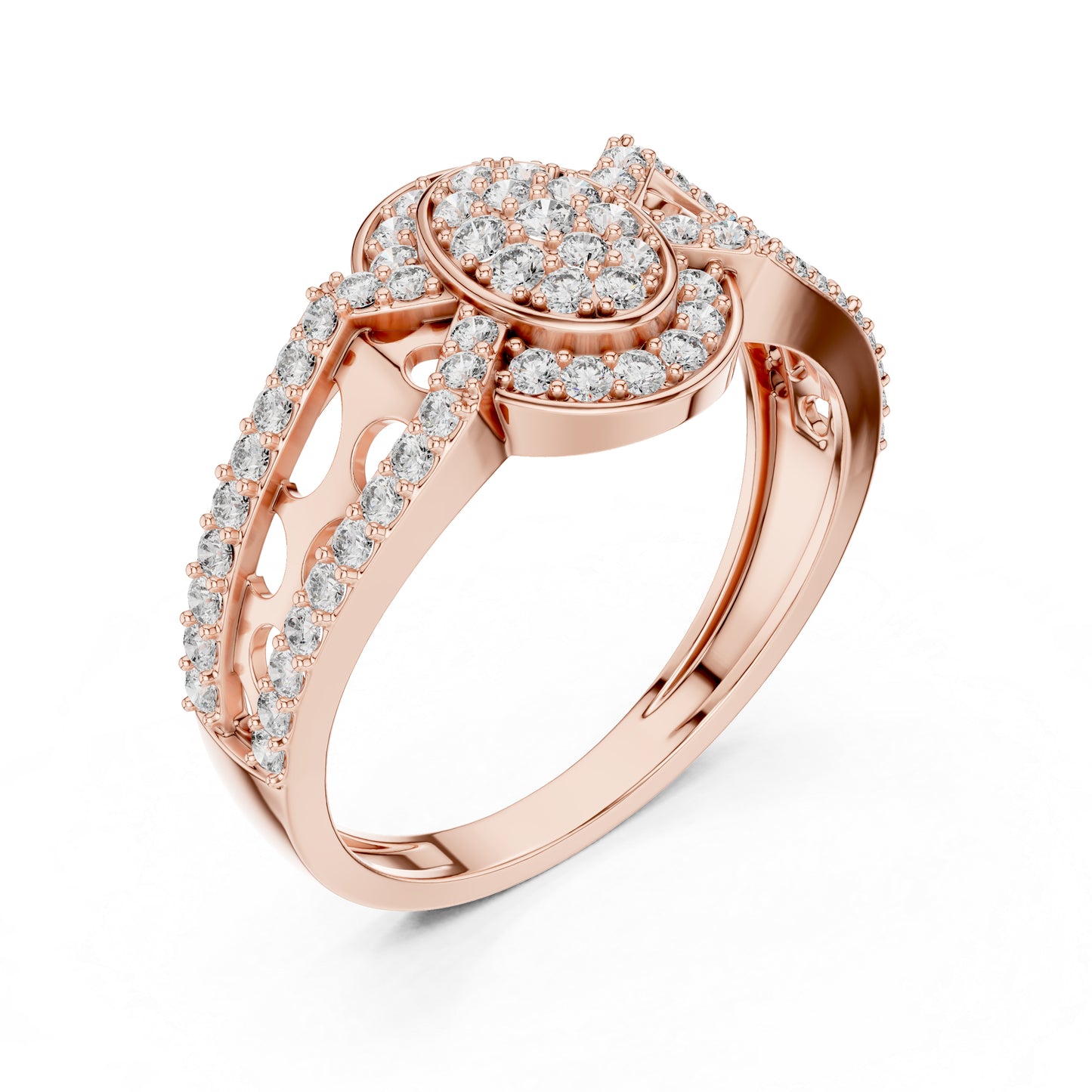 18K Yellow Gold Round Lab-Grown Diamond Drop Ring for Everyday Wear | Pure Carat
