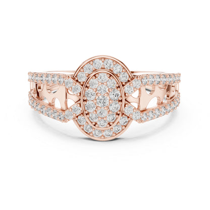 18K Yellow Gold Round Lab-Grown Diamond Drop Ring for Everyday Wear | Pure Carat