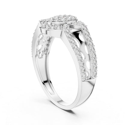 18K Yellow Gold Round Lab-Grown Diamond Drop Ring for Everyday Wear | Pure Carat