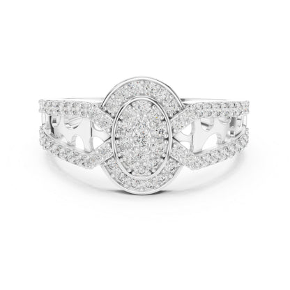 18K Yellow Gold Round Lab-Grown Diamond Drop Ring for Everyday Wear | Pure Carat
