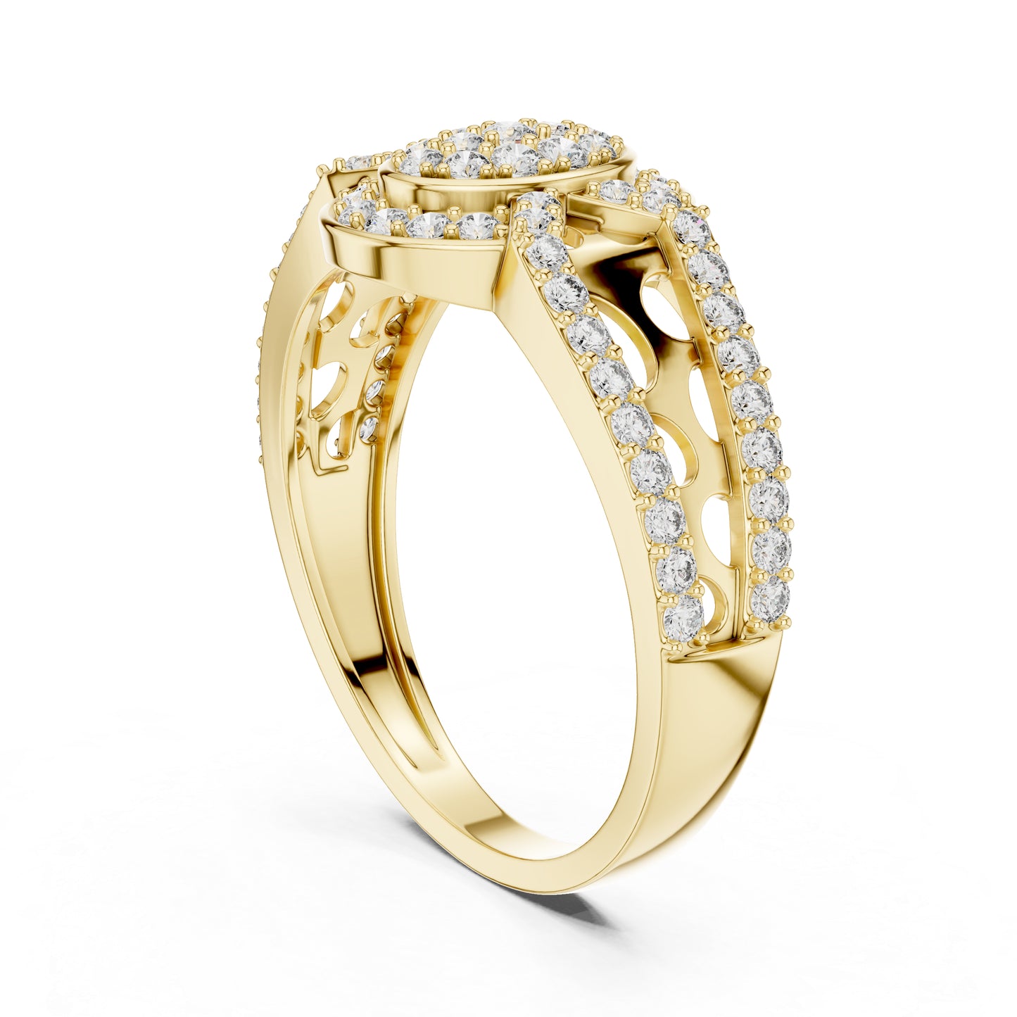 18K Yellow Gold Round Lab-Grown Diamond Drop Ring for Everyday Wear | Pure Carat