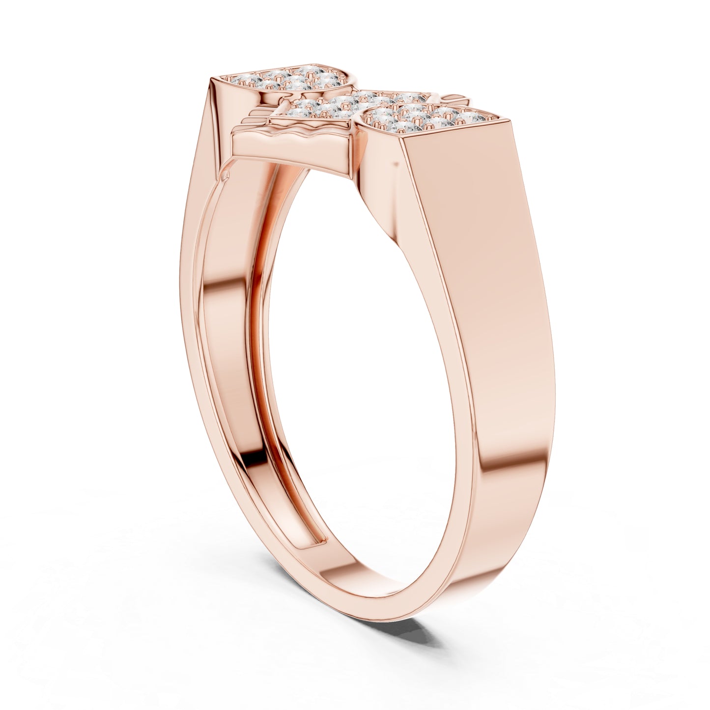 18K Rose Gold Round Lab-Grown Diamond Party Wear Ring for Women | Pure Carat