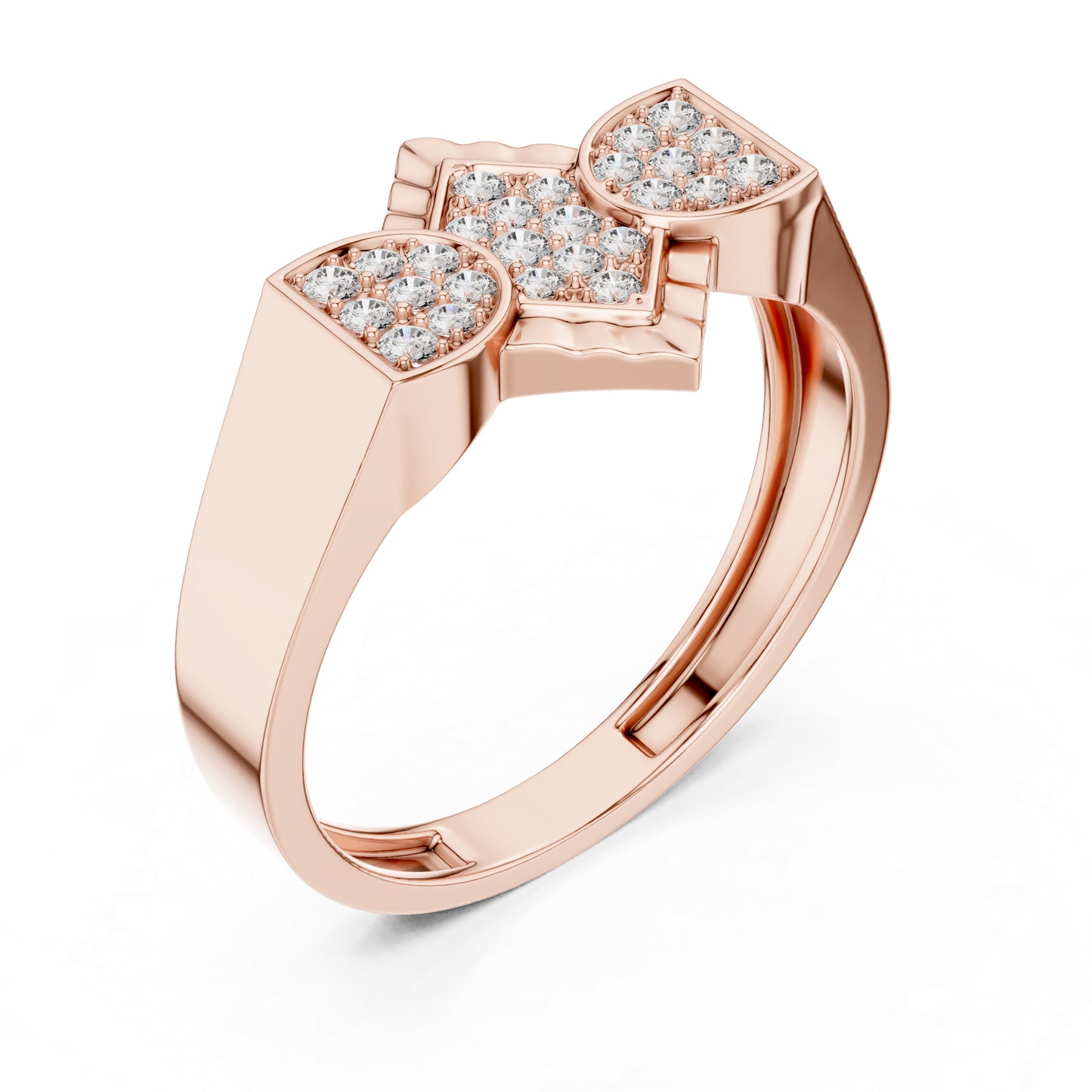 18K Rose Gold Round Lab-Grown Diamond Party Wear Ring for Women | Pure Carat