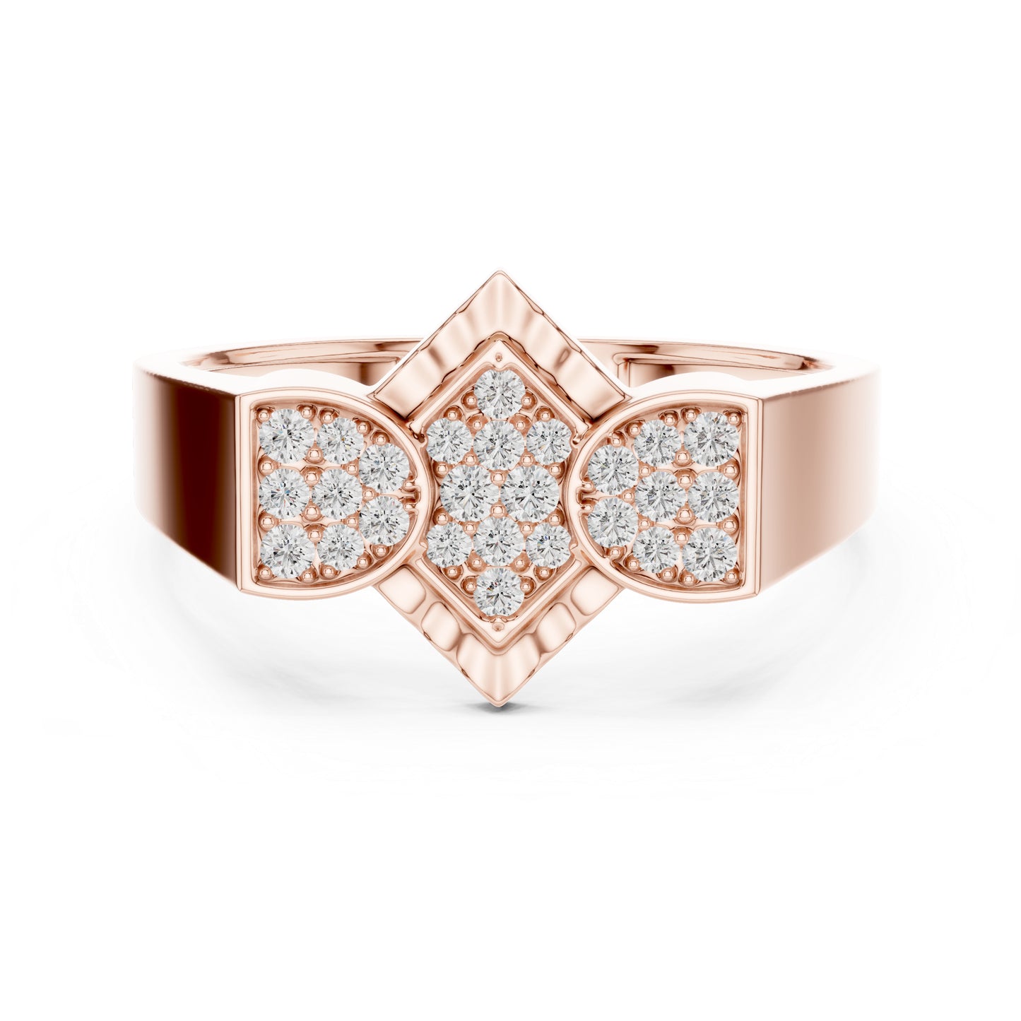 18K Rose Gold Round Lab-Grown Diamond Party Wear Ring for Women | Pure Carat