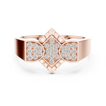 18K Rose Gold Round Lab-Grown Diamond Party Wear Ring for Women | Pure Carat