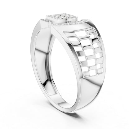 14K White Gold Round Lab-Grown Diamond Office Wear Ring for Women | Pure Carat