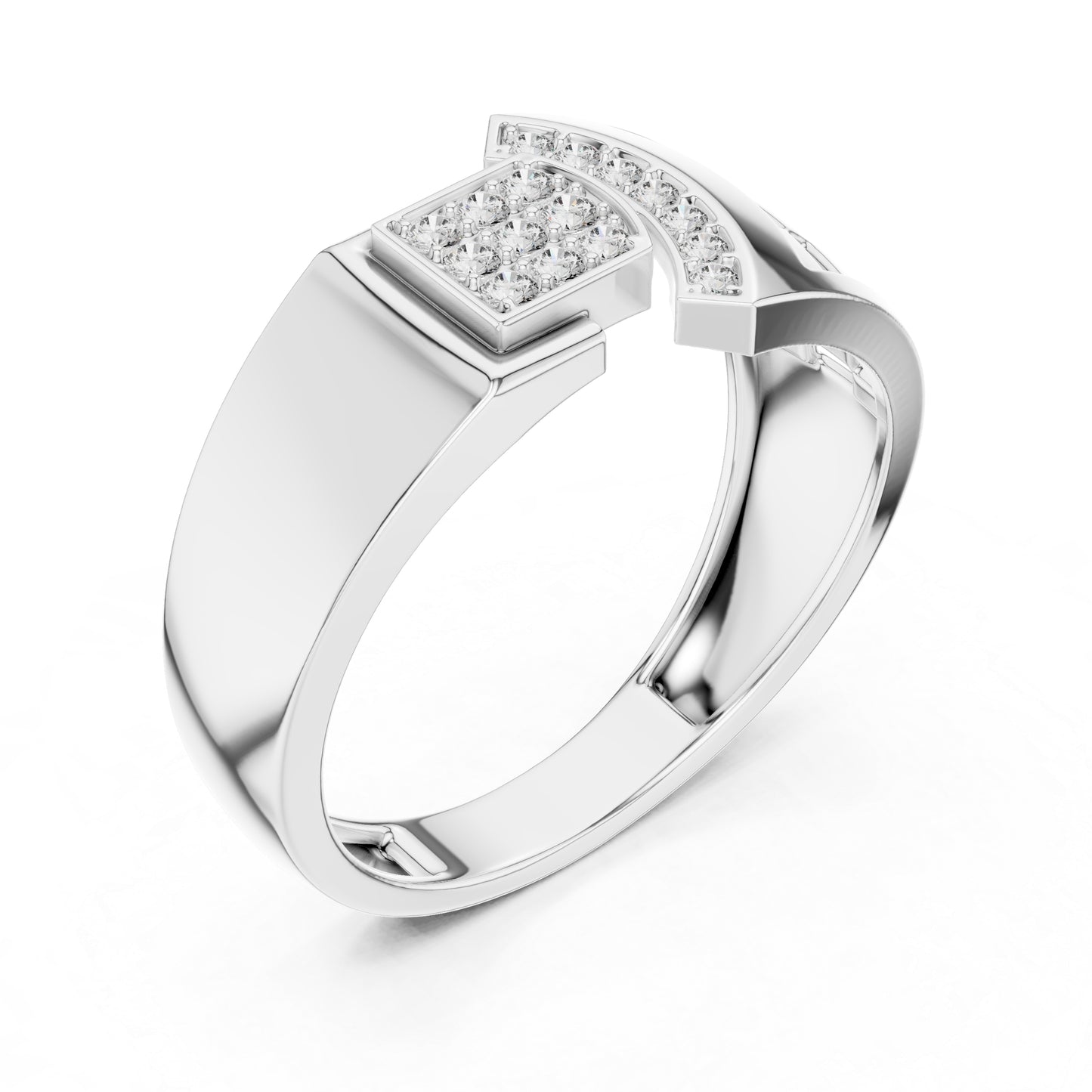 14K White Gold Round Lab-Grown Diamond Office Wear Ring for Women | Pure Carat