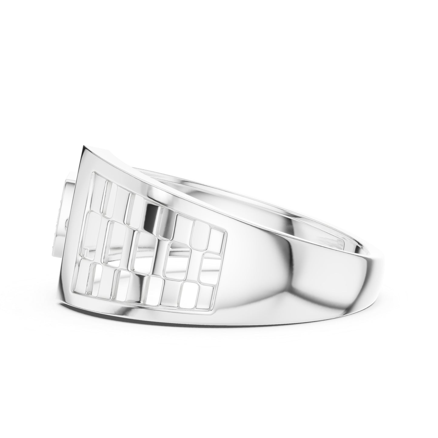 14K White Gold Round Lab-Grown Diamond Office Wear Ring for Women | Pure Carat