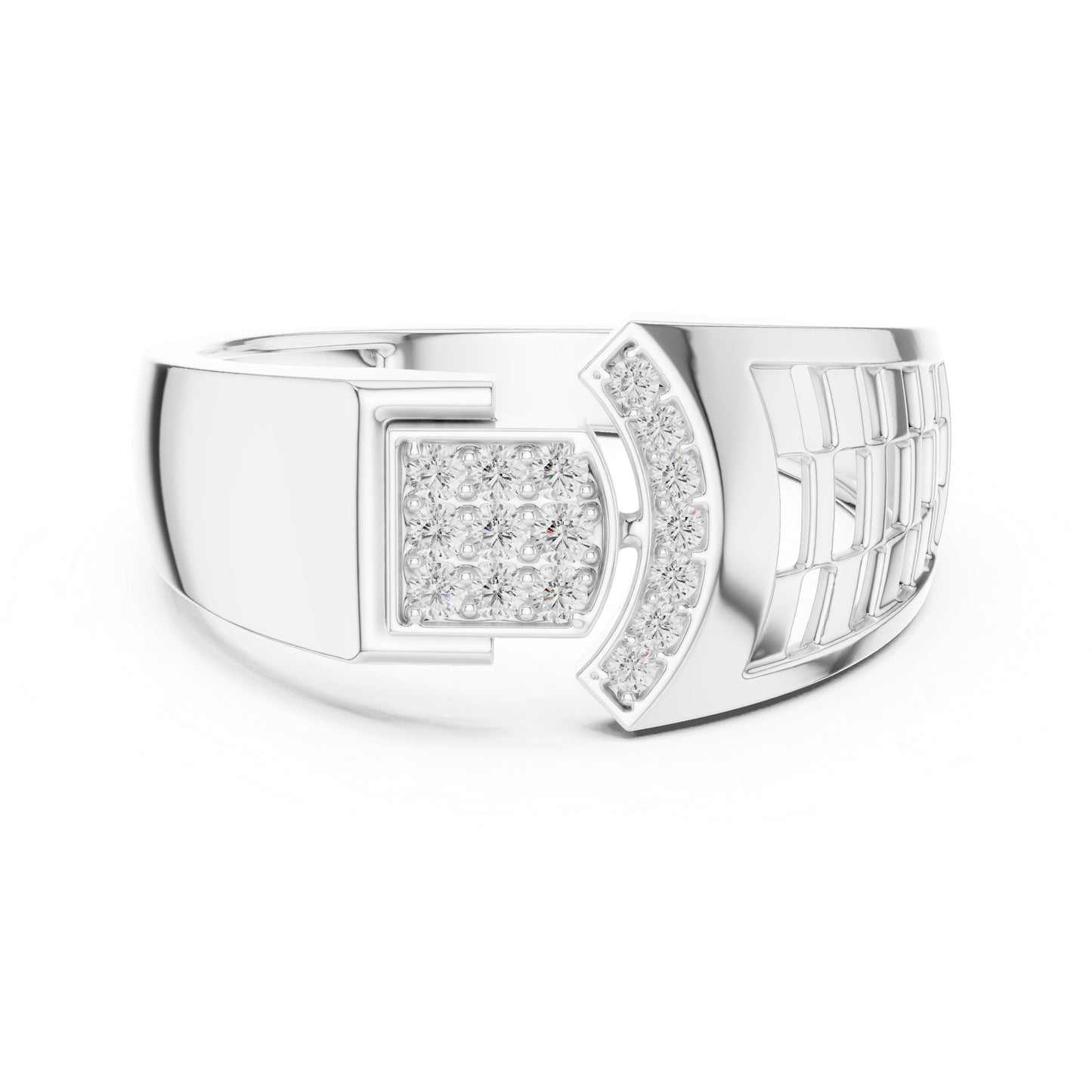 14K White Gold Round Lab-Grown Diamond Office Wear Ring for Women | Pure Carat