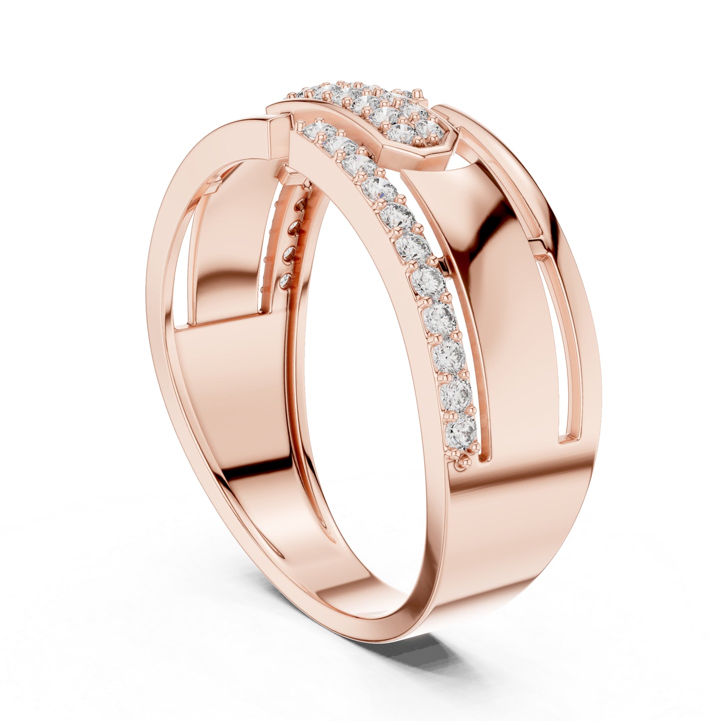 18K Rose Gold Round Lab-Grown Diamond Everyday Wear Ring for Women | Pure Carat