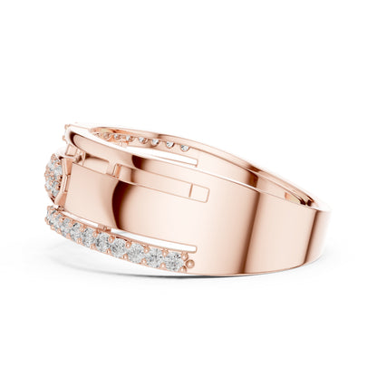 18K Rose Gold Round Lab-Grown Diamond Everyday Wear Ring for Women | Pure Carat