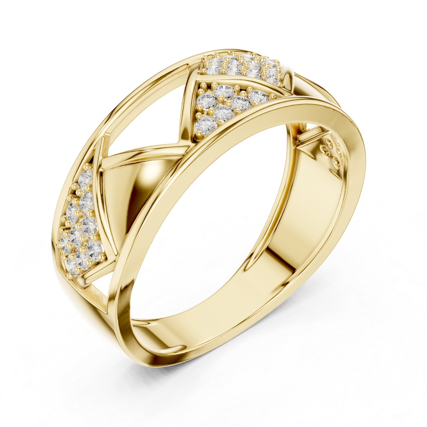 14K Yellow Gold Round Lab-Grown Diamond Bridal Drop Ring for Women | Pure Carat