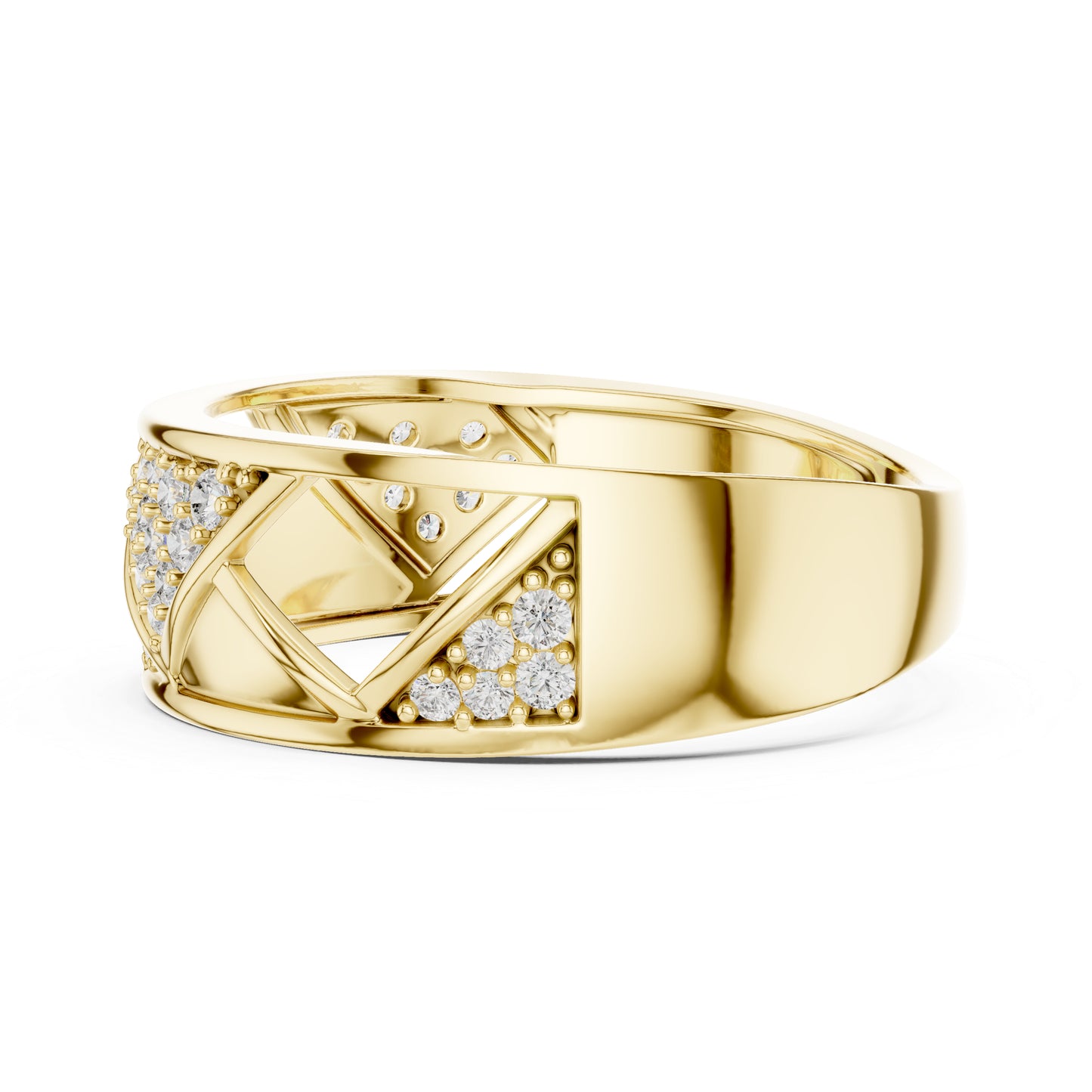 14K Yellow Gold Round Lab-Grown Diamond Bridal Drop Ring for Women | Pure Carat