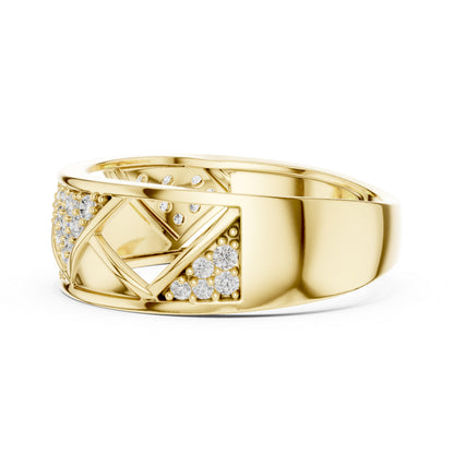 14K Yellow Gold Round Lab-Grown Diamond Bridal Drop Ring for Women | Pure Carat