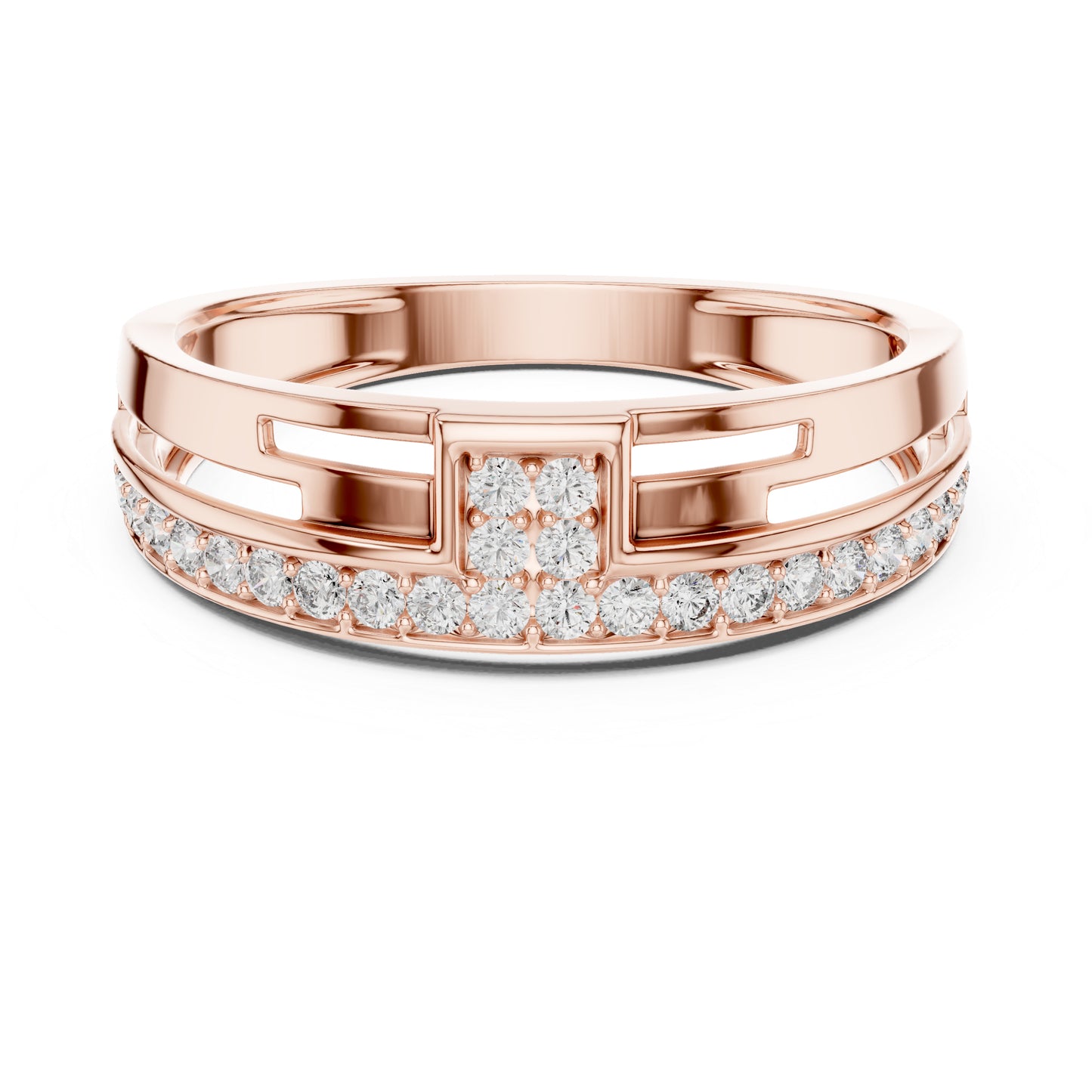 14K Yellow Gold Round Lab-Grown Diamond Drop Ring for Party Wear | Pure Carat