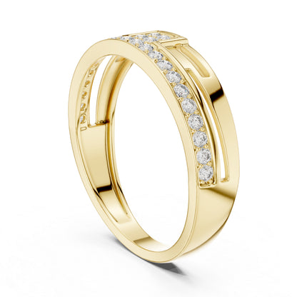 14K Yellow Gold Round Lab-Grown Diamond Drop Ring for Party Wear | Pure Carat