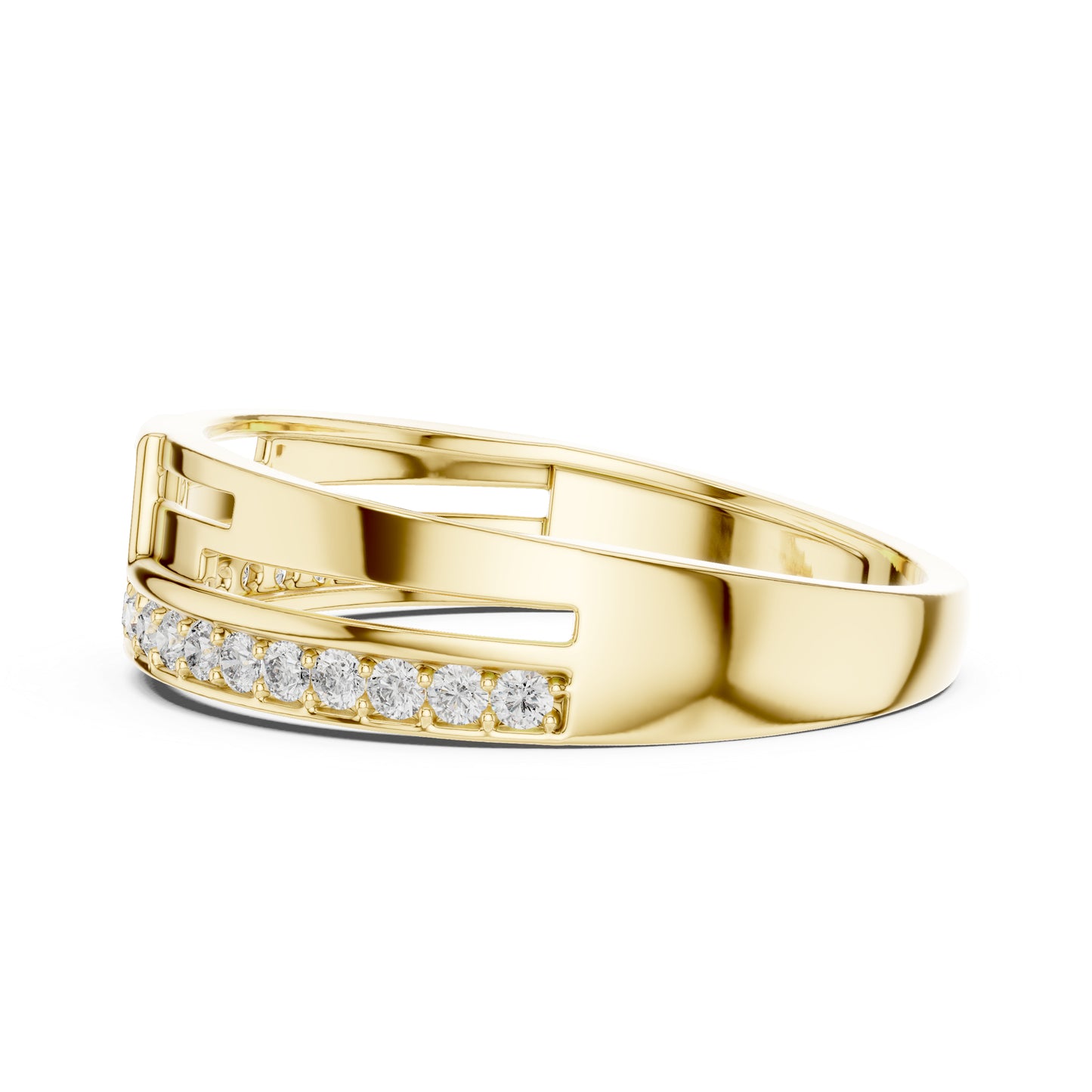 14K Yellow Gold Round Lab-Grown Diamond Drop Ring for Party Wear | Pure Carat
