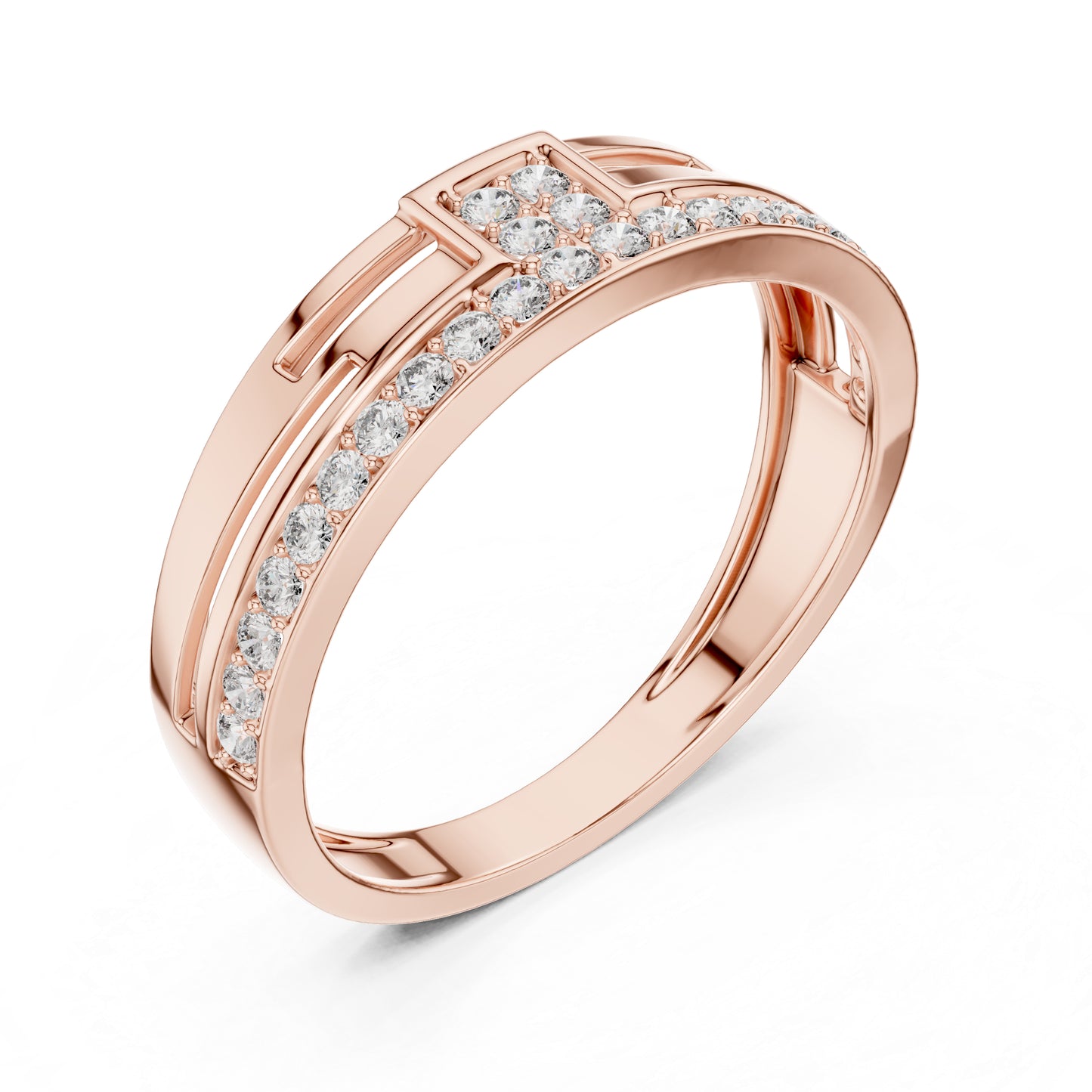 14K Yellow Gold Round Lab-Grown Diamond Drop Ring for Party Wear | Pure Carat