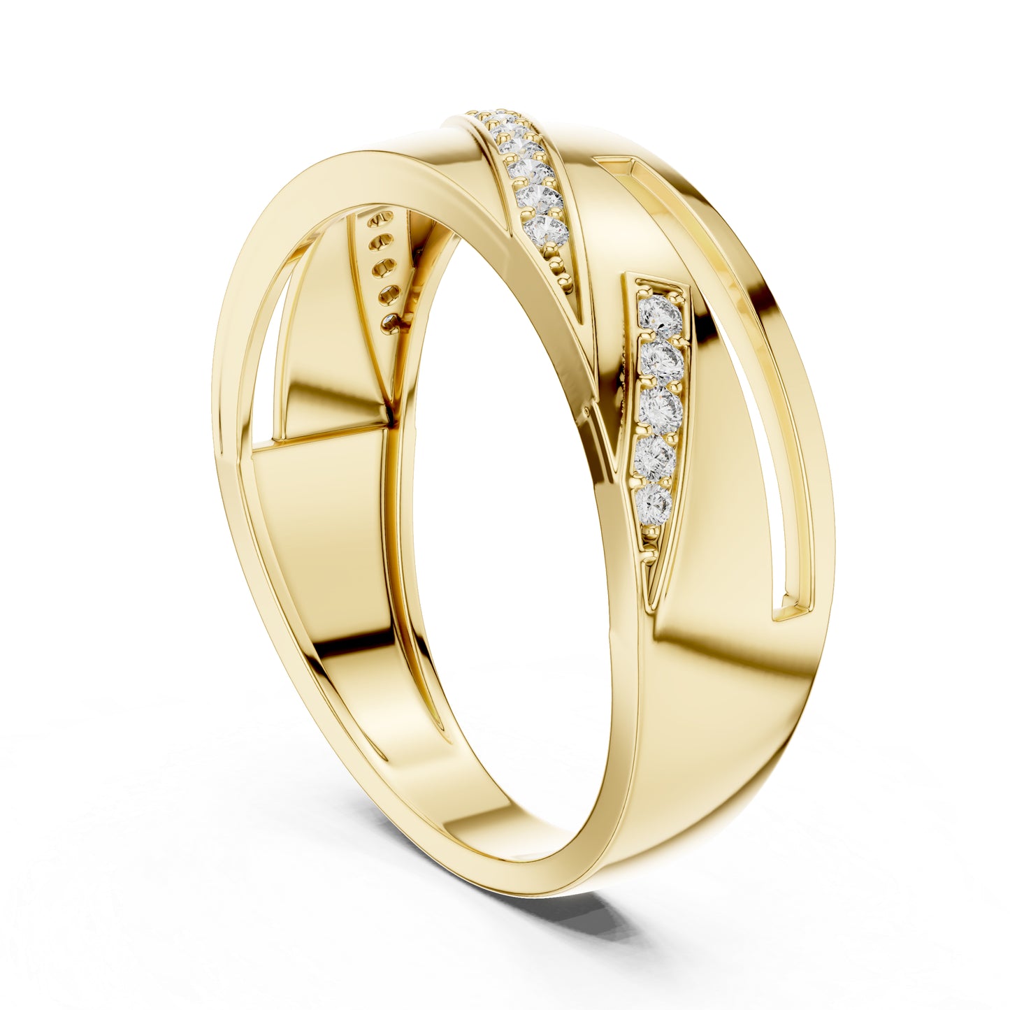 14K Yellow Gold Round Lab-Grown Diamond Drop Ring for Everyday Wear | Pure Carat