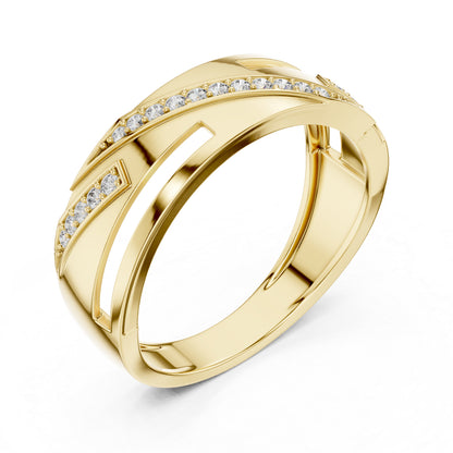 14K Yellow Gold Round Lab-Grown Diamond Drop Ring for Everyday Wear | Pure Carat