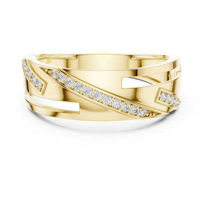 14K Yellow Gold Round Lab-Grown Diamond Drop Ring for Everyday Wear | Pure Carat