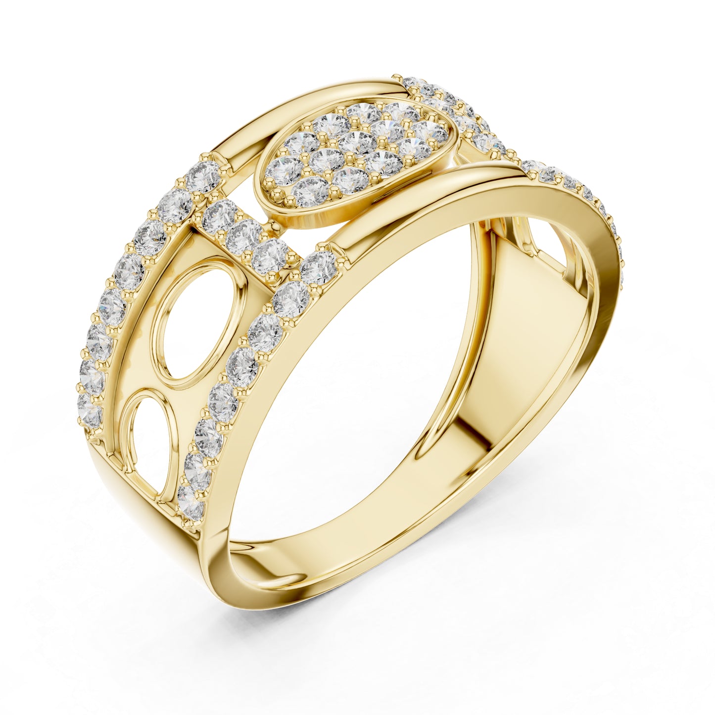 18K Rose Gold Round Lab-Grown Diamond Office Wear Ring for Women | Pure Carat