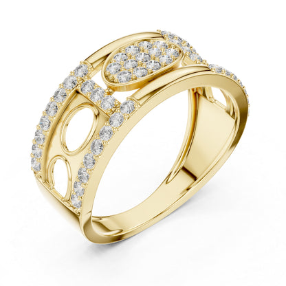 18K Rose Gold Round Lab-Grown Diamond Office Wear Ring for Women | Pure Carat