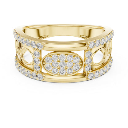 18K Rose Gold Round Lab-Grown Diamond Office Wear Ring for Women | Pure Carat