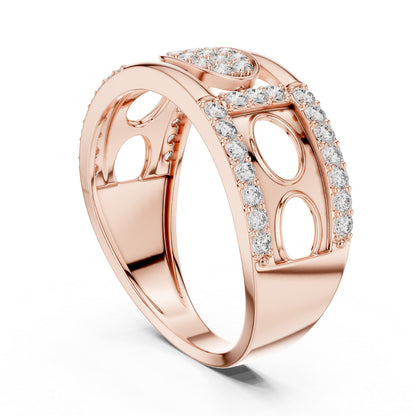 18K Rose Gold Round Lab-Grown Diamond Office Wear Ring for Women | Pure Carat