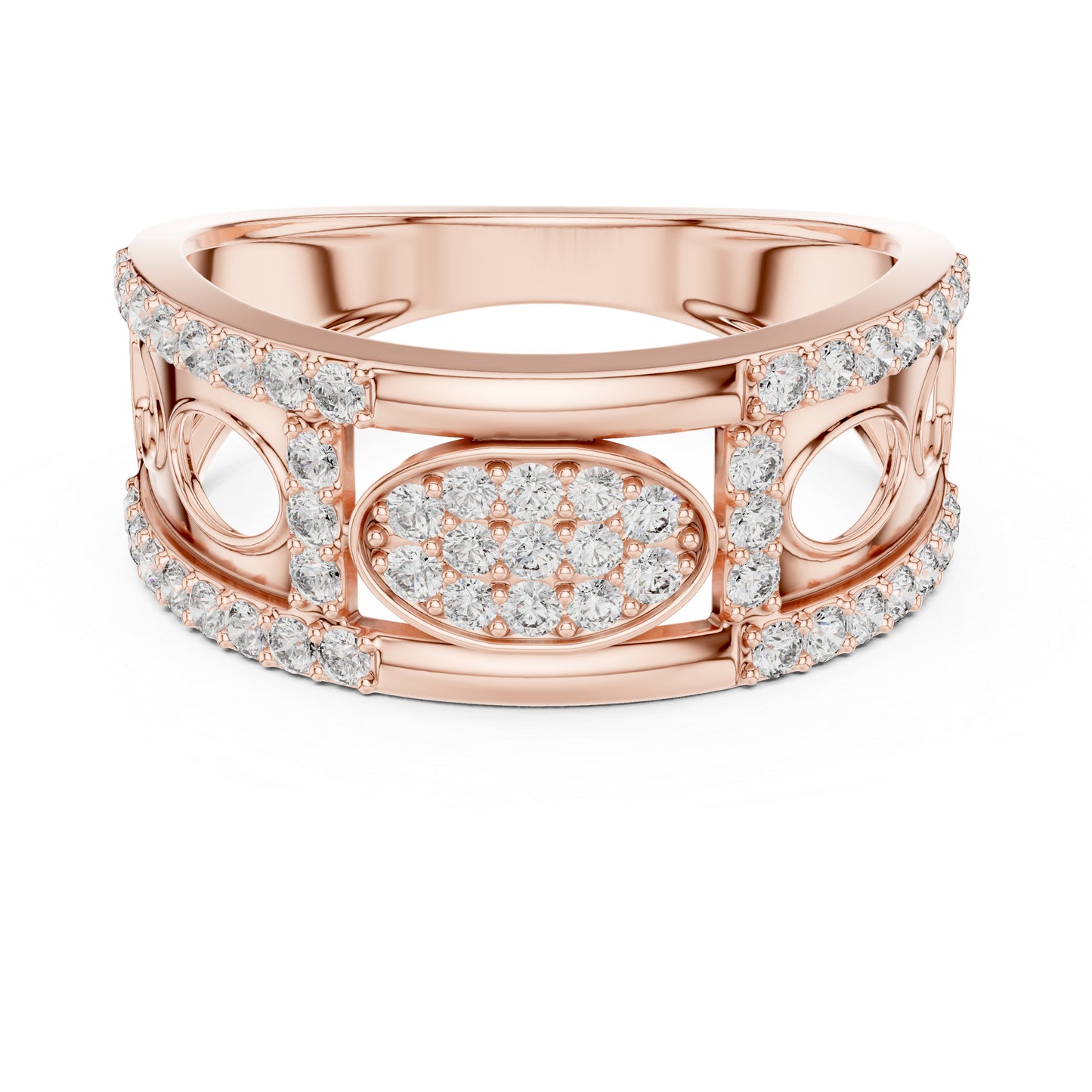 18K Rose Gold Round Lab-Grown Diamond Office Wear Ring for Women | Pure Carat