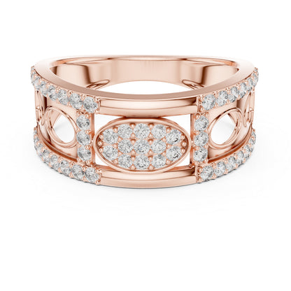 18K Rose Gold Round Lab-Grown Diamond Office Wear Ring for Women | Pure Carat