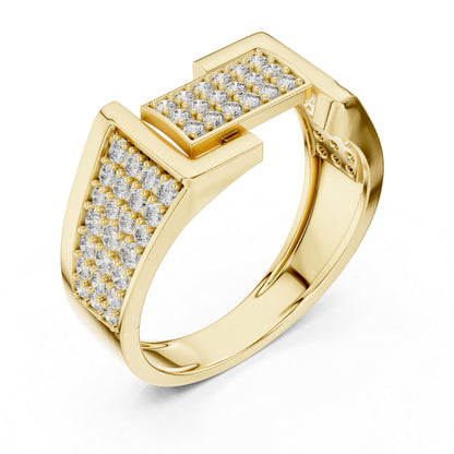 18K Yellow Gold Round Lab-Grown Diamond Bridal Drop Ring for Women | Pure Carat