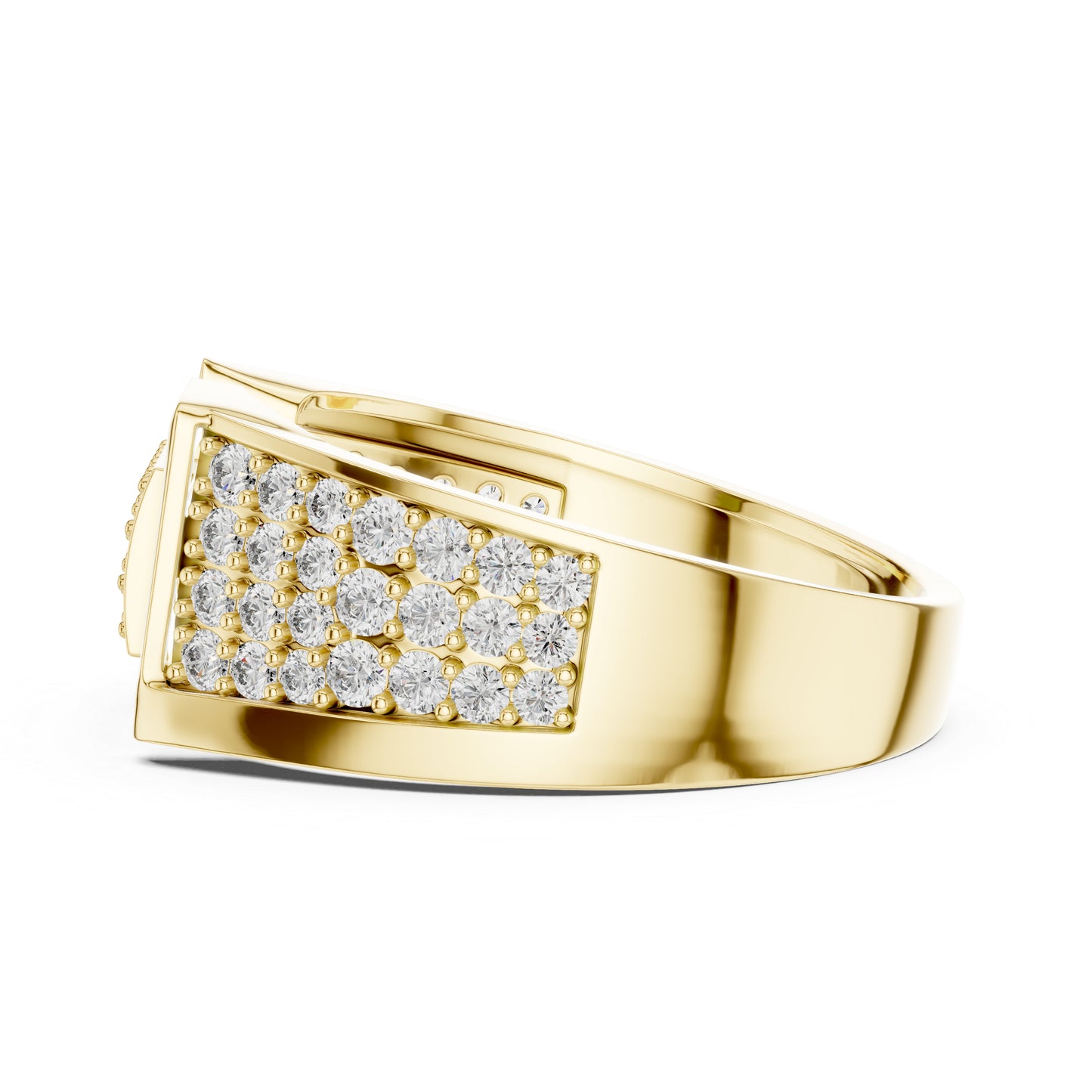 18K Yellow Gold Round Lab-Grown Diamond Bridal Drop Ring for Women | Pure Carat