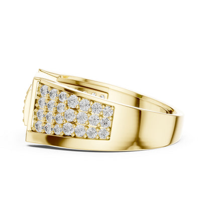 18K Yellow Gold Round Lab-Grown Diamond Bridal Drop Ring for Women | Pure Carat