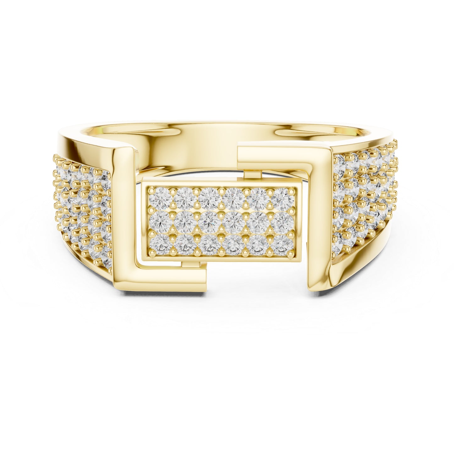 18K Yellow Gold Round Lab-Grown Diamond Bridal Drop Ring for Women | Pure Carat