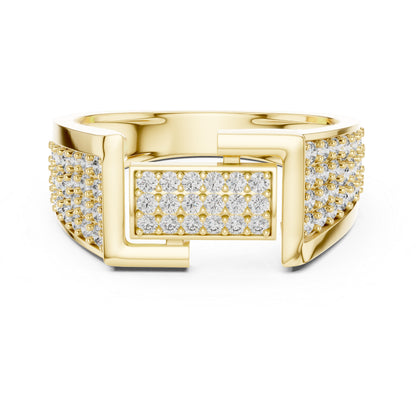 18K Yellow Gold Round Lab-Grown Diamond Bridal Drop Ring for Women | Pure Carat