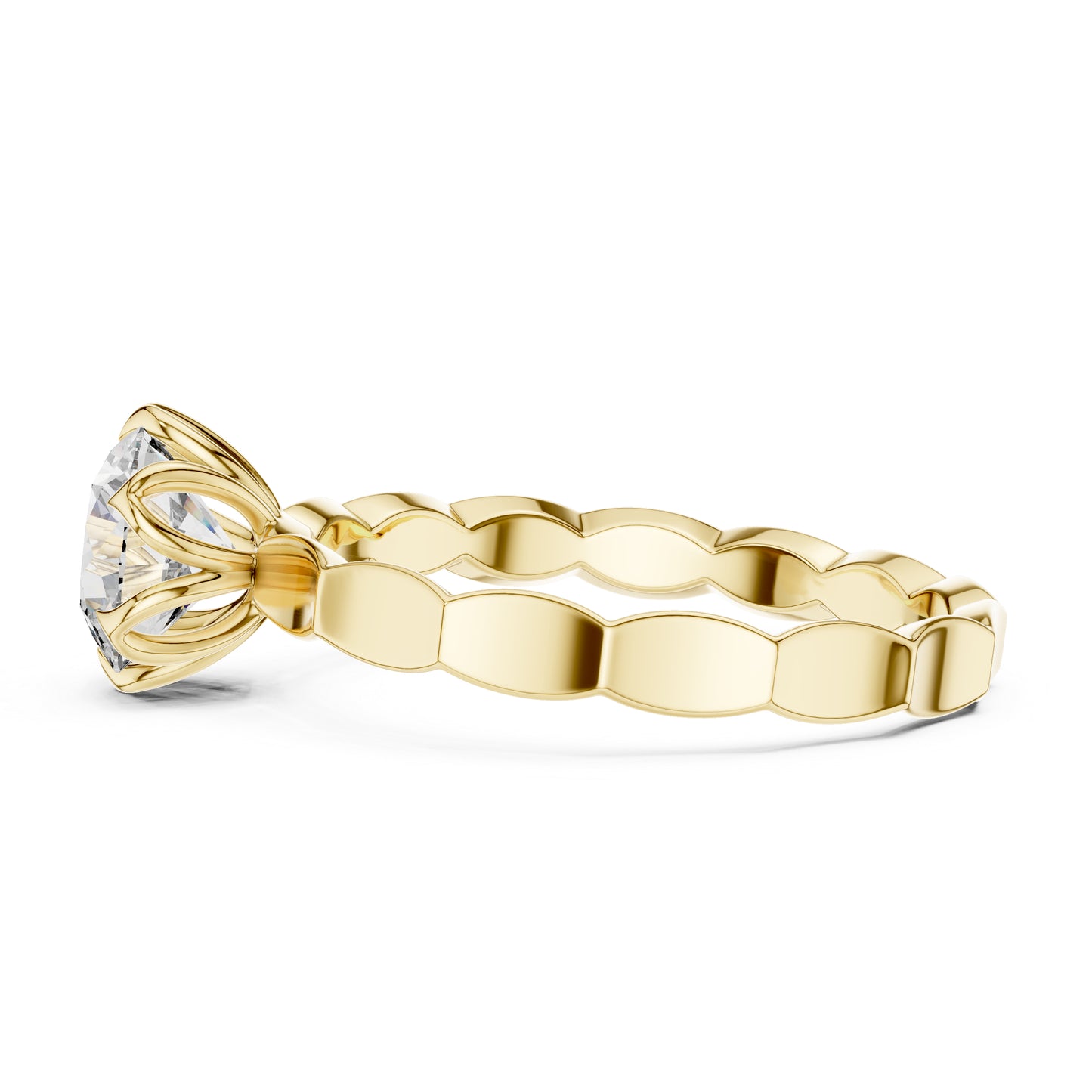 18K Rose Gold Round Lab-Grown Diamond Everyday Wear Solitaire Ring