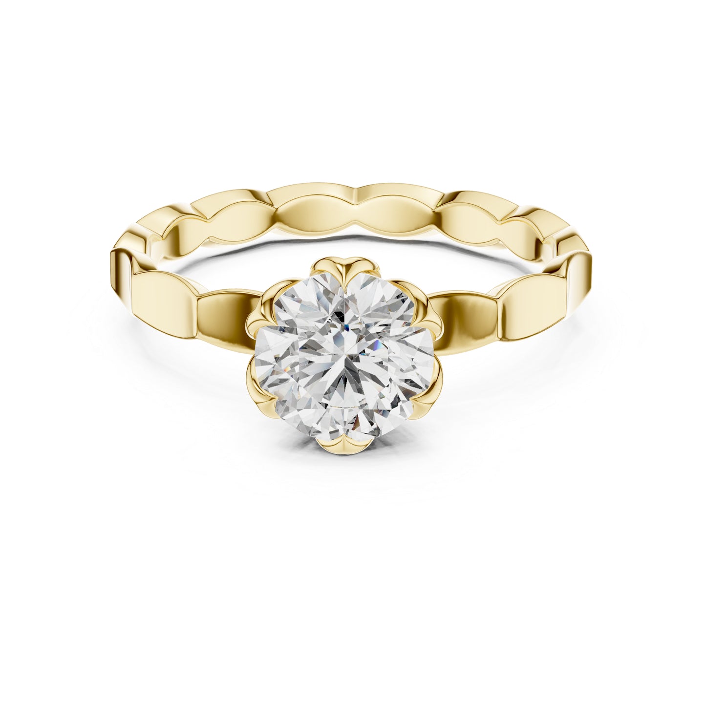 18K Rose Gold Round Lab-Grown Diamond Everyday Wear Solitaire Ring