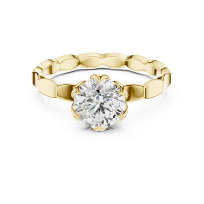 18K Rose Gold Round Lab-Grown Diamond Everyday Wear Solitaire Ring