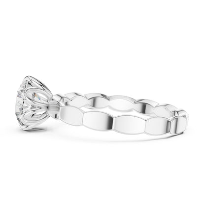 18K Rose Gold Round Lab-Grown Diamond Everyday Wear Solitaire Ring