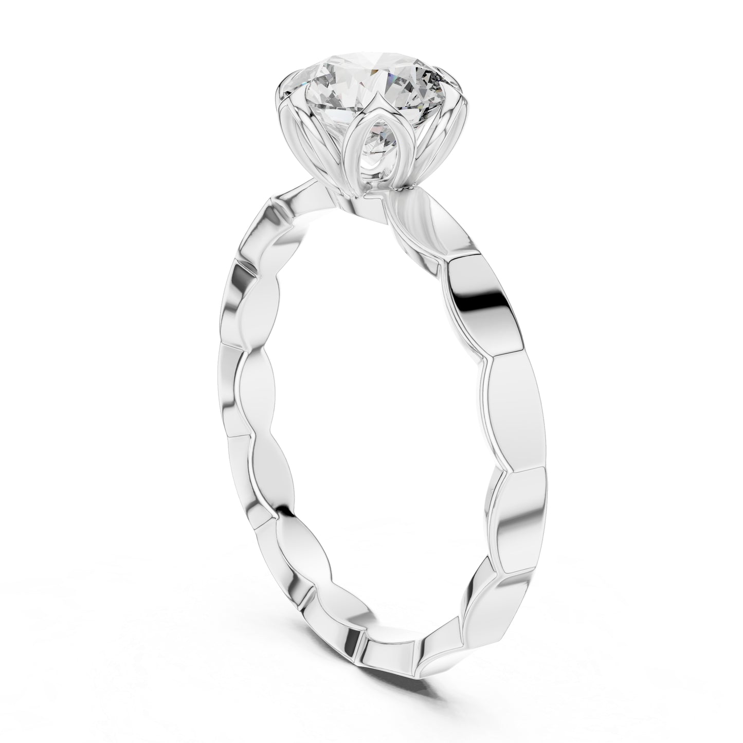 18K Rose Gold Round Lab-Grown Diamond Everyday Wear Solitaire Ring