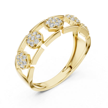 14K Yellow Gold Round Lab-Grown Diamond Wedding Drop Ring for Women | Pure Carat