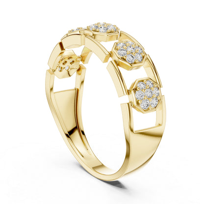 14K Yellow Gold Round Lab-Grown Diamond Wedding Drop Ring for Women | Pure Carat