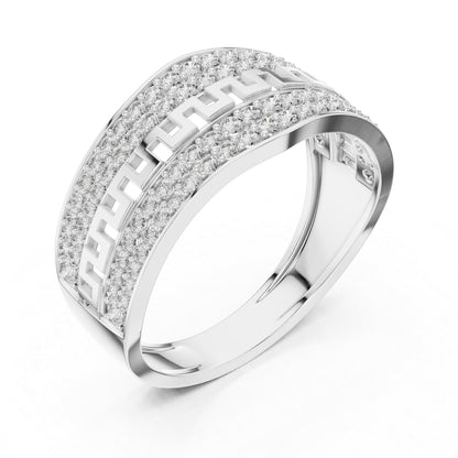 14K White Gold Round Lab-Grown Diamond Party Wear Ring for Women | Pure Carat