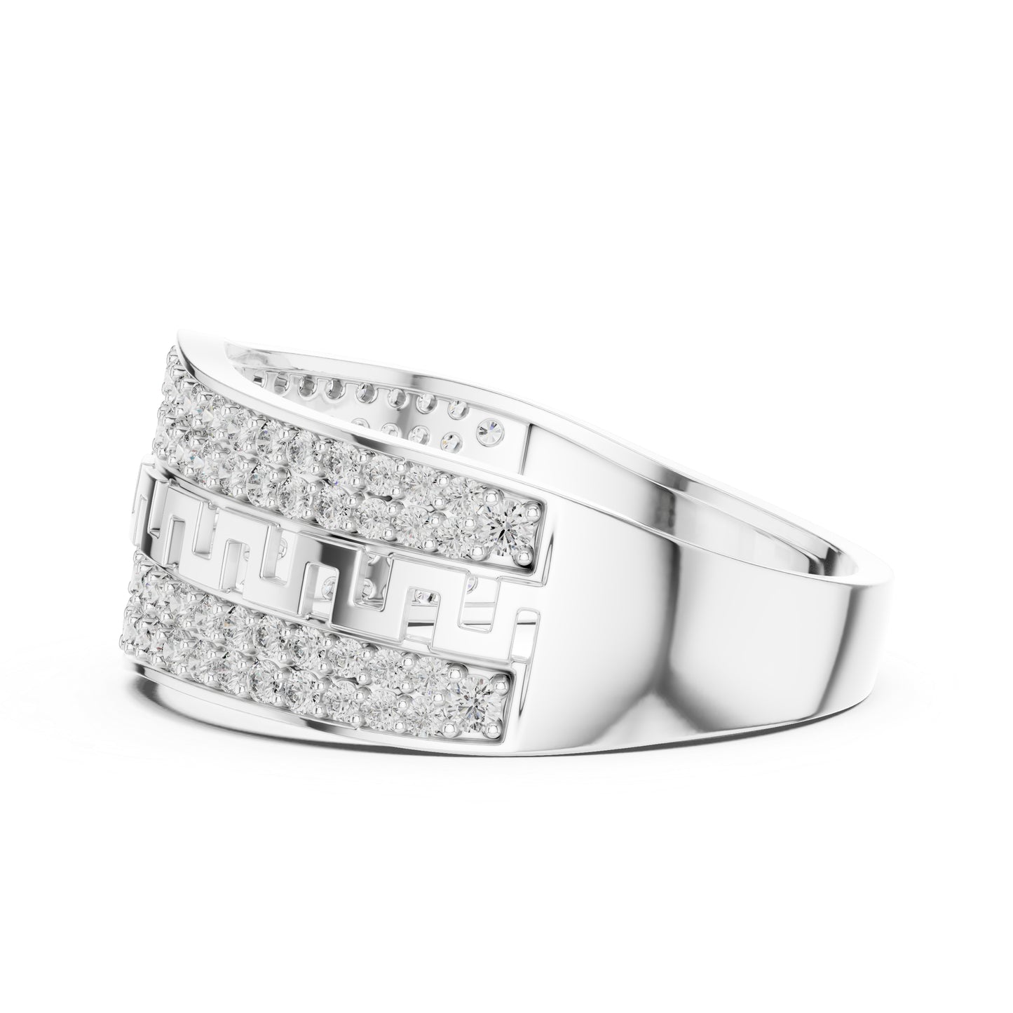 14K White Gold Round Lab-Grown Diamond Party Wear Ring for Women | Pure Carat
