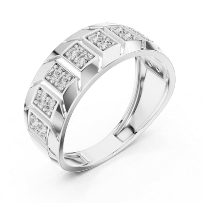 18K White Gold Round Lab-Grown Diamond Anniversary Gift Ring for Women | Pure Carat