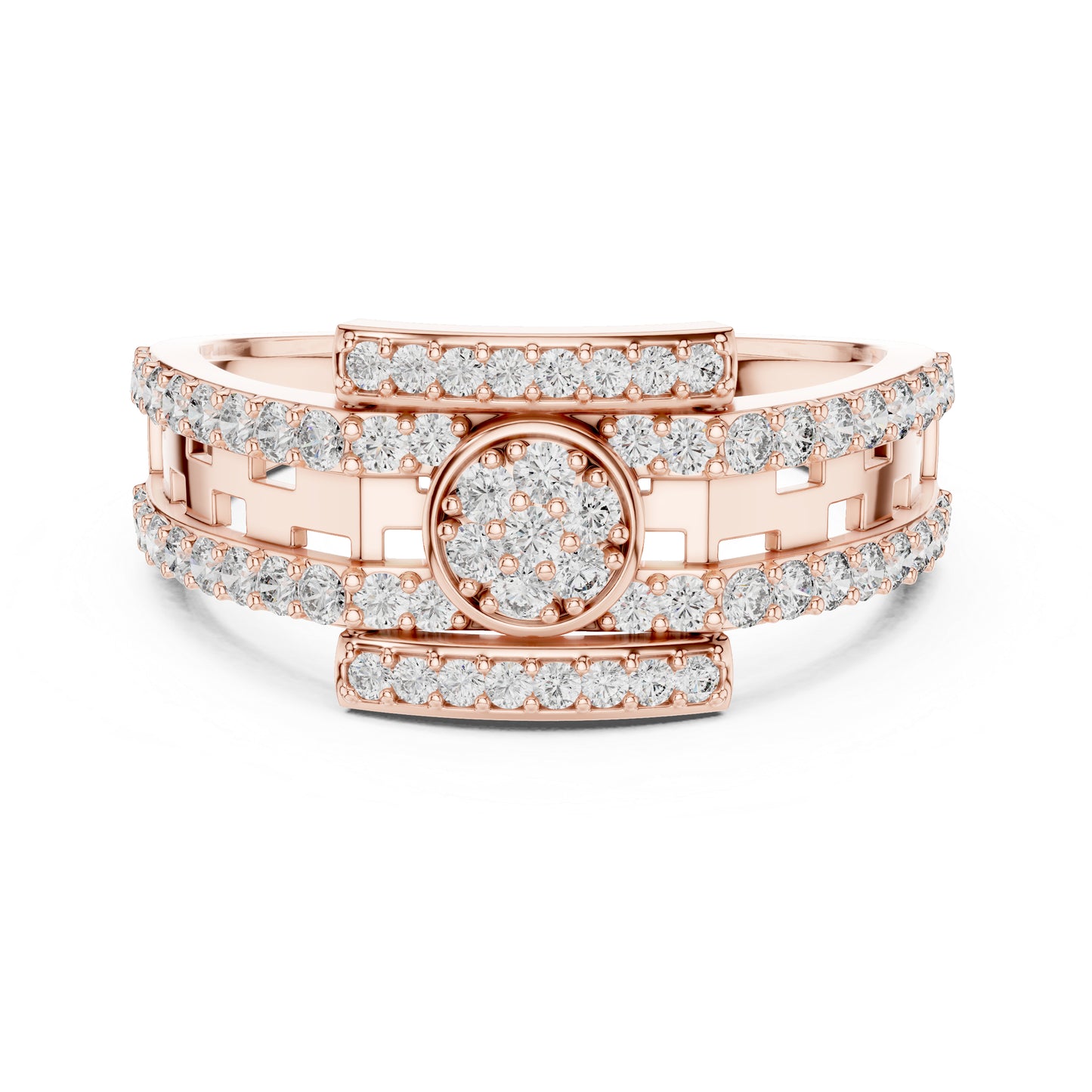 14K Rose Gold Round Lab-Grown Diamond Everyday Wear Ring for Women | Pure Carat