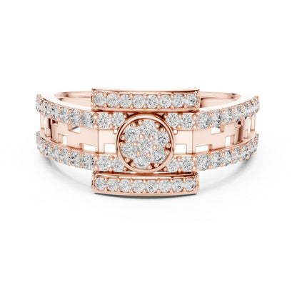 14K Rose Gold Round Lab-Grown Diamond Everyday Wear Ring for Women | Pure Carat