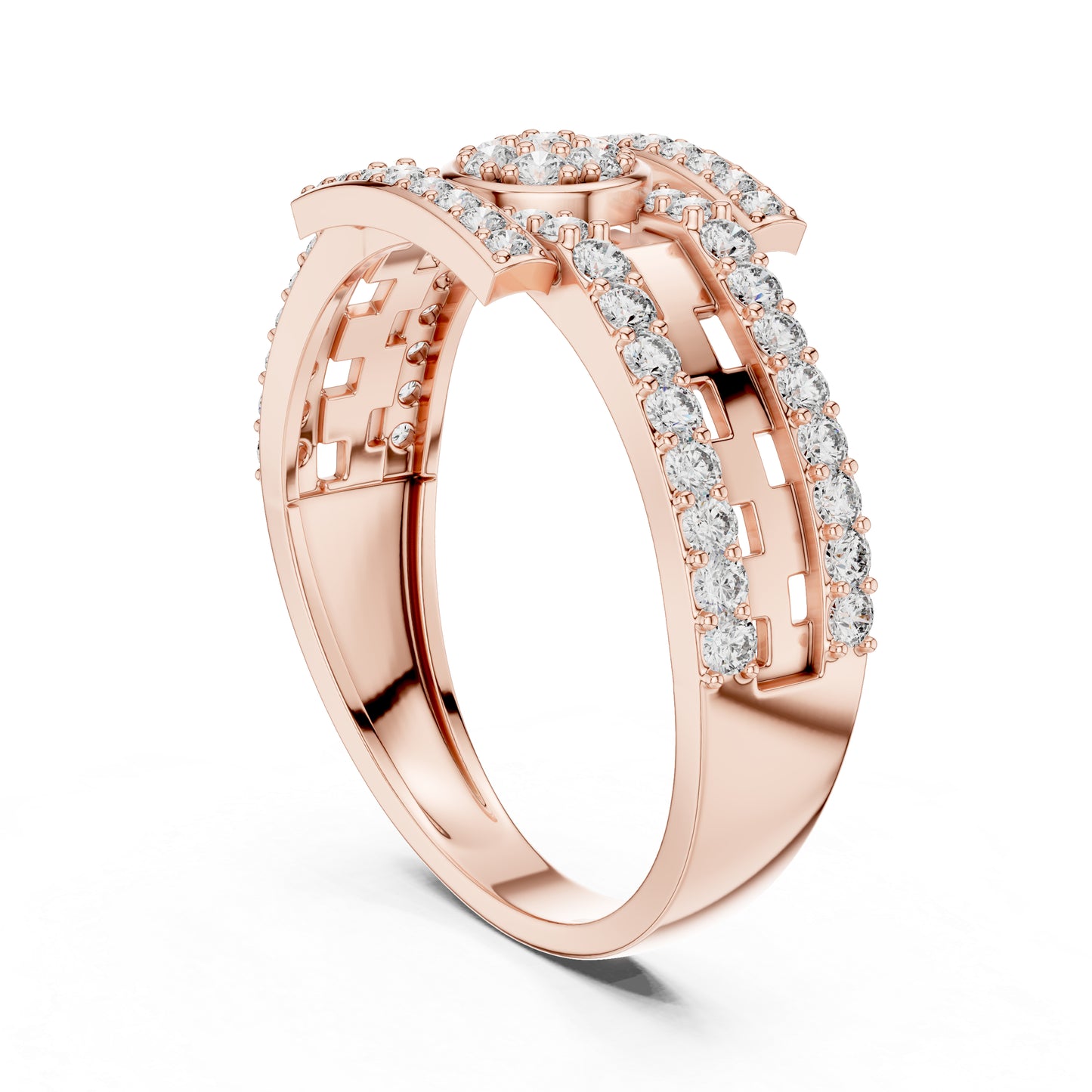 14K Rose Gold Round Lab-Grown Diamond Everyday Wear Ring for Women | Pure Carat