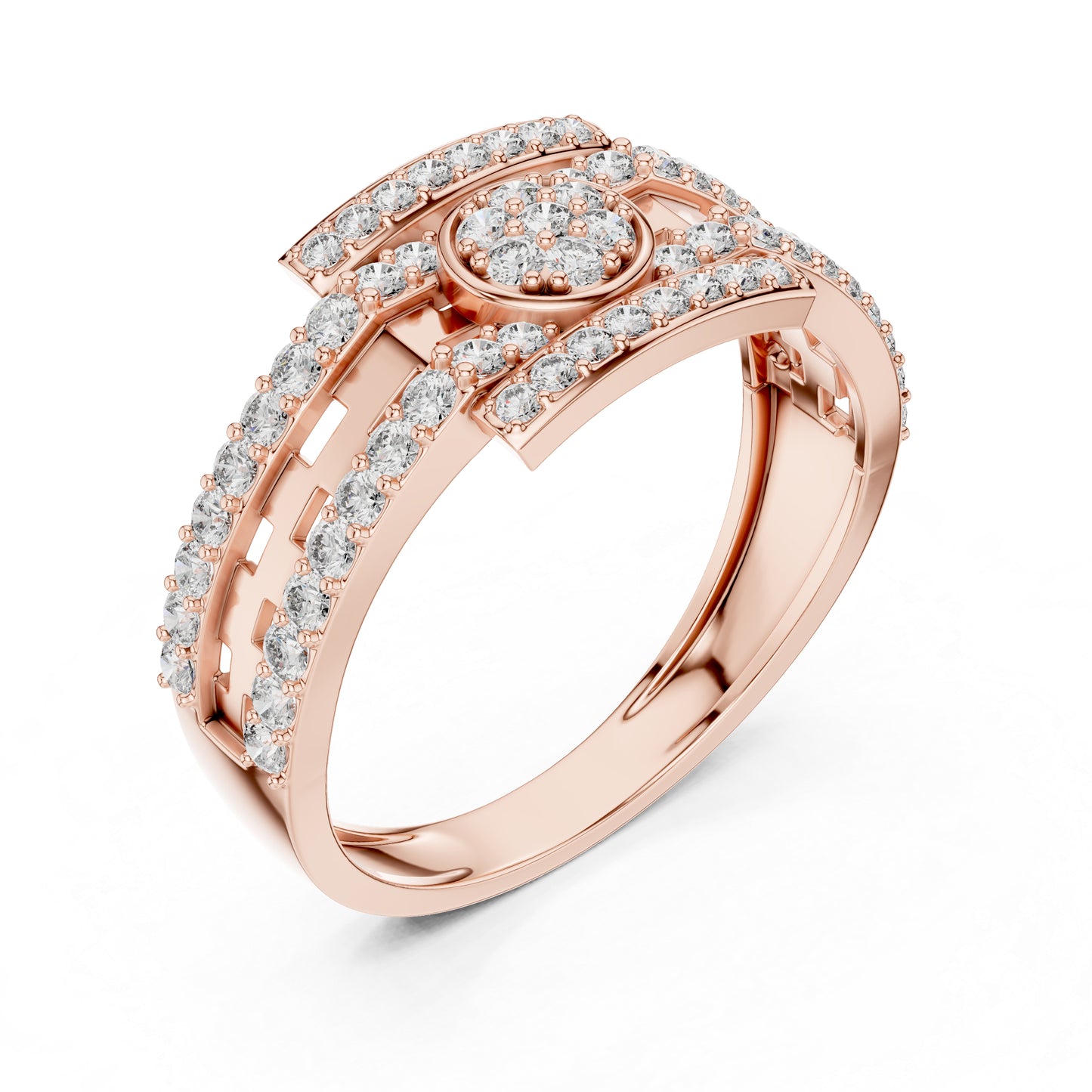 14K Rose Gold Round Lab-Grown Diamond Everyday Wear Ring for Women | Pure Carat